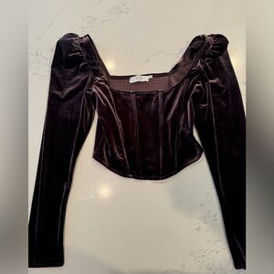 Astr the Label Ashbury Velvet Corset Top
